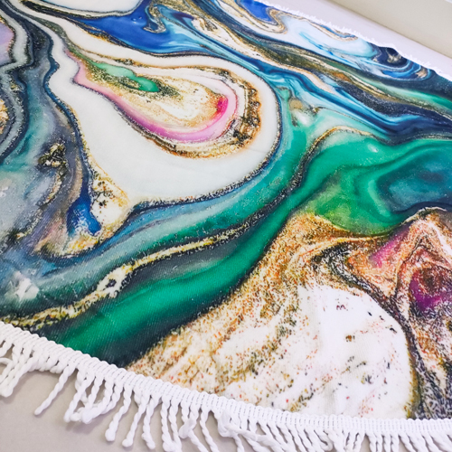 Tassel fixed Round Microfiber Beach Towel-4