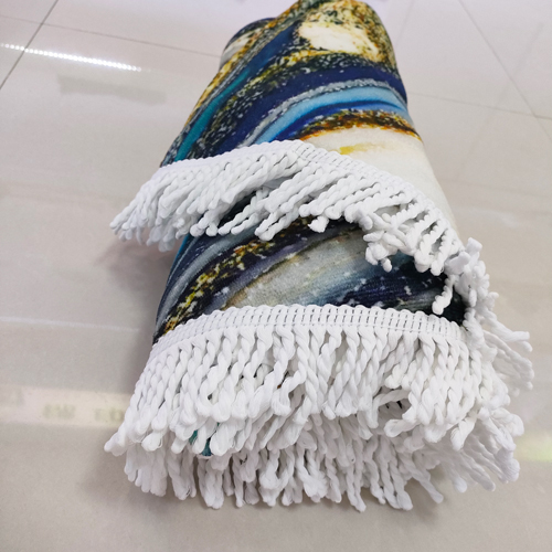 Tassel fixed Round Microfiber Beach Towel-7